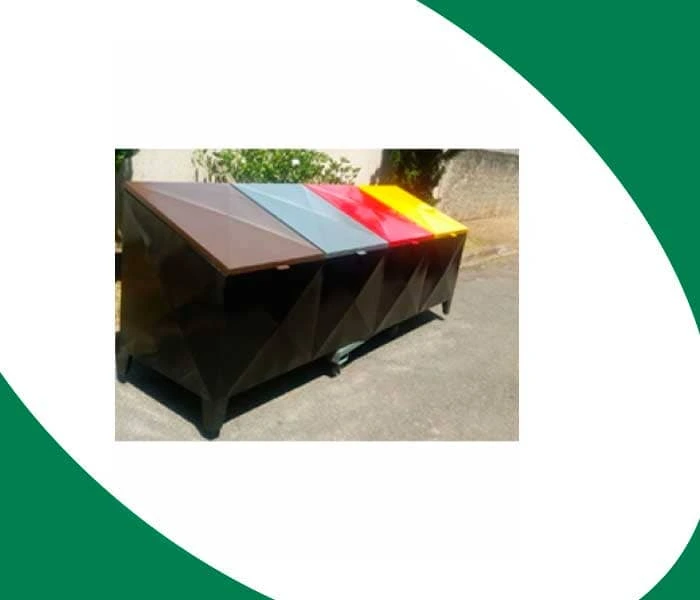 Container Baú em Aço com 4 Tampas